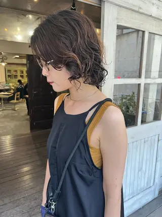 ミディアム ハイトーン/顔まわり レイヤー/YUKAのヘアスタイル