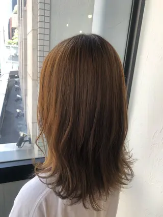 ミディアム カラー 髪質改善&ブリーチ 伊勢 祐一郎のヘアスタイル