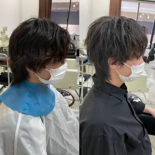 ショート カラー メンズ 曲がる縮毛矯正 髪質改善/西尾 幸樹のヘアスタイル