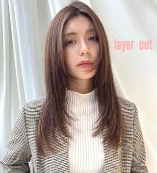 セミロング RENA/艶カラー /アレンジ/髪質改善のヘアスタイル