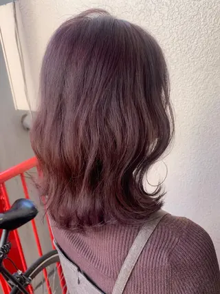 ミディアム 淡色ふんわりhair 新宿satomiのヘアスタイル