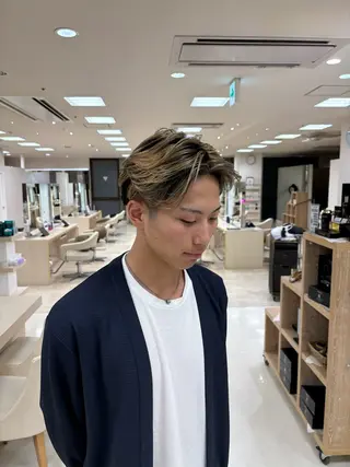 ミディアム カラー メンズ 湘南/メンズパーマ/ 支持率No.1ユチカのヘアスタイル