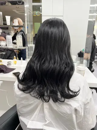 ロング カラー パーマ ヘアアレンジ メンズ キッズ 上品＆韓国風 🥀海心🥀のヘアスタイル