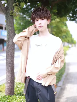 ショート カラー パーマ メンズ 髪質改善&Spa fee 南越谷店2号店所属・岩井 夏生のヘアスタイル