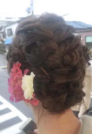 ミディアム ヘアアレンジ 岡田詩織 MODE Ks松原店のヘアスタイル