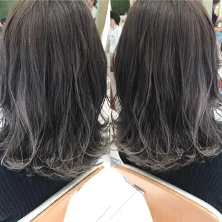 ミディアム カラー ナガイ ユウキのヘアスタイル