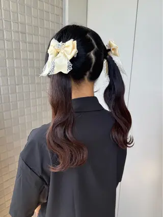 ロング ヘアアレンジ 縮毛矯正/艶暖色 カラー/パーマひふみのヘアスタイル