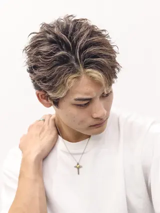 ミディアム カラー パーマ ヘアアレンジ メンズ メンズ特化❤️🔥 RIKU❤️🔥のヘアスタイル