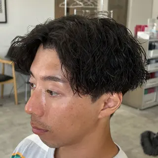 ショート パーマ メンズ メンズパーマ/波巻き 新潟/万代/夏芽🎀のヘアスタイル