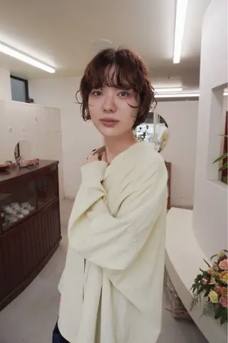 ショート パーマ メンズハイトーン/栄 /イトウタケルのヘアスタイル