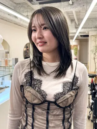 ミディアム kiji所属・kiji NAHO/ パーマ／久屋大通のヘアスタイル