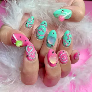 ネイル シェアサロンLei.g(レイジー)所属・3Dアートネイル💗 都築レナのネイルデザイン