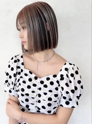 ミディアム カラー EARTH川越/オー ナー/阿部建のヘアスタイル