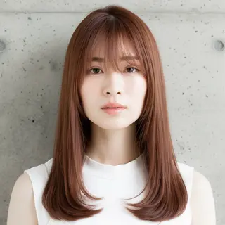 セミロング レイヤー/髪質 改善/岡田遥希のヘアスタイル