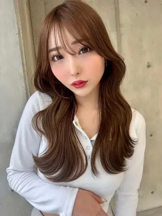 ロング カラー ブリーチなし レイヤーKYONのヘアスタイル