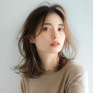ミディアム 緑地公園美容室 neohairのヘアスタイル