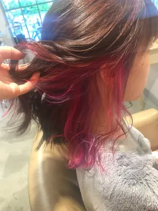 ミディアム カラー パーマ ヘアアレンジ キッズ ネイル マツエク・マツパ 韓国♡ワンホン系 ♡YURIのヘアスタイル