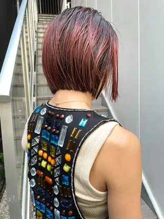 ショート カラー 👩🏻ボブ/ 髪質改善ダブルカラーのヘアスタイル