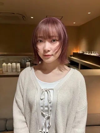 ミディアム カラー ボブ/ヘアセット 和田峰夢のヘアスタイル