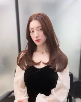 セミロング 韓国レイヤーカット 髪質改善▫️水野有真のヘアスタイル