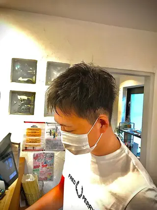 ショート キッズ メンズパーマ/ダウン パーマ/十文字玲音のヘアスタイル