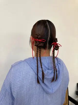 セミロング ヘアアレンジ さとう あやかのヘアスタイル
