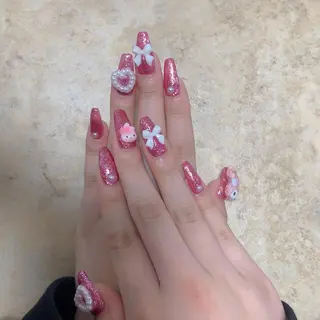 ネイル はな💎ネイル ワンホン、長さ出しのネイルデザイン