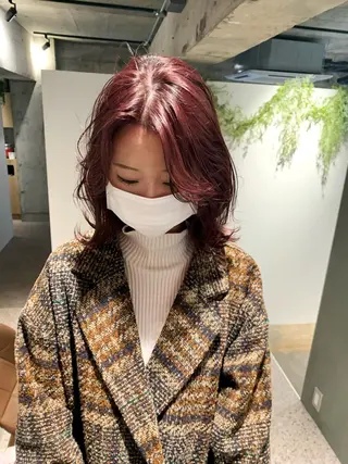 ミディアム カラー TONUKOA RUA下北沢店【トヌコア ルア】所属・丸山璃子 /パーマ/レイヤーのヘアスタイル