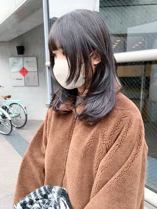 ミディアム カラー 原宿パーマ kazuのヘアスタイル