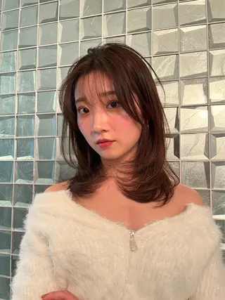 ミディアム カラー レイヤー/艶カラー /韓国ヘア/高松のヘアスタイル