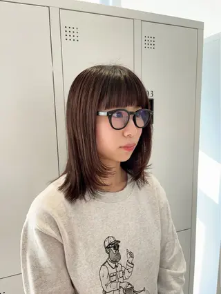 ミディアム カラー ボブ/ベージュ/ パーマ🪿近森ゆいのヘアスタイル