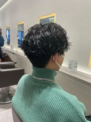 ショート パーマ メンズ Reginavita栄所属・パーマ×メッシュ/ 本日空き○/岡本一真のヘアスタイル