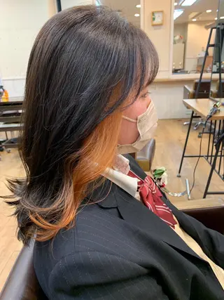 セミロング カラー yuri🌼 NUMBER 天王寺のヘアスタイル