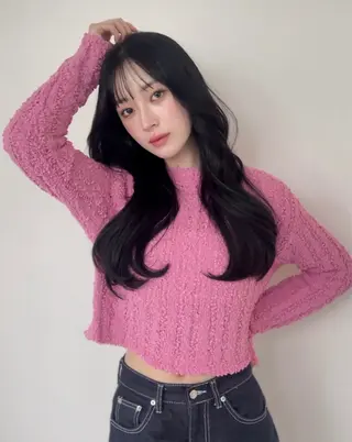 ロング カラー 韓国ヘア♡ 顔まわりカットayaのヘアスタイル