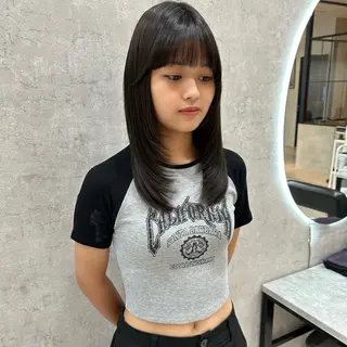 セミロング はちすか るかのヘアスタイル