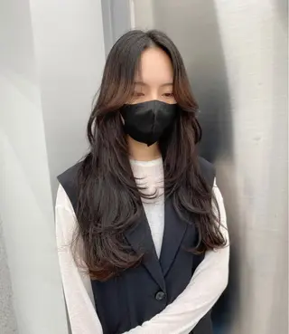 ロング 京都レイヤーカット/ 縮毛矯正/羽柴りくのマツエク・マツパデザイン