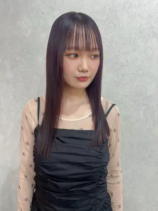 セミロング カラー ユ イのヘアスタイル