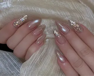 ネイル Kaka_ パラジェル、長さだしのネイルデザイン