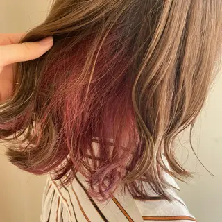 ミディアム カラー 個性派/ブリーチ *ほのかのヘアスタイル