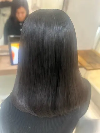 ミディアム パーマ 艶質改善/縮毛矯正 ササキナツミのヘアスタイル