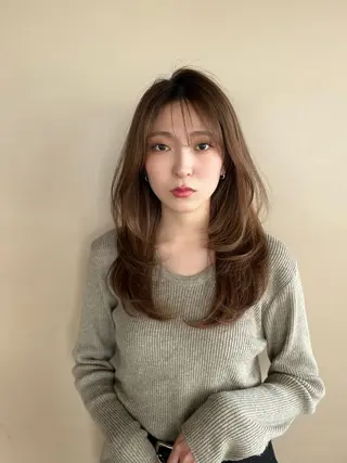 セミロング カラー ナチュラルくびれヘア /アレンジ伊藤彪真のヘアスタイル