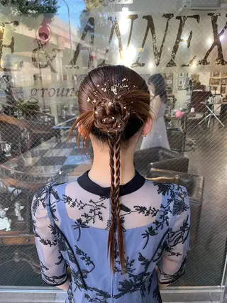 ヘアアレンジ デザインカラー/ コーンロウのヘアスタイル