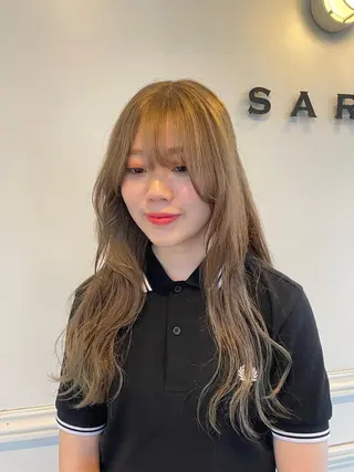 ロング カラー SARA古賀店 かすみ🐬🩵のヘアスタイル