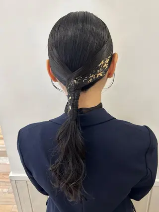 セミロング ヘアアレンジ ぱつっとボブ/ 小野あかねのその他イメージ