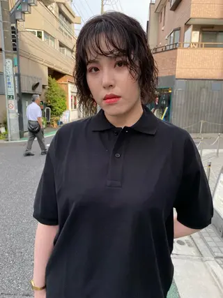 ショート パーマ 森貴裕/ベージュ/ パーマ/オリーブのヘアスタイル