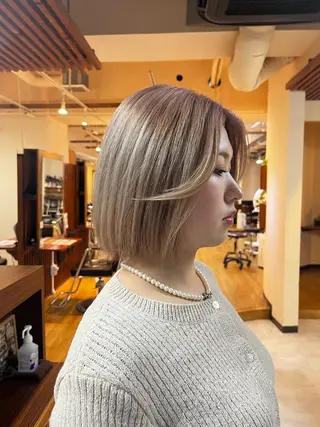 ショート カラー デザインカラー／ ハイトーン／竹井俊介のヘアスタイル