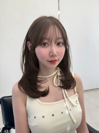 ミディアム カラー 高島大登/顔周り /レイヤーカットのヘアスタイル