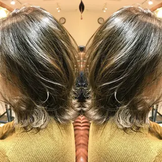 ミディアム カラー シールエクステ⭐️ オオミタクヤのヘアスタイル