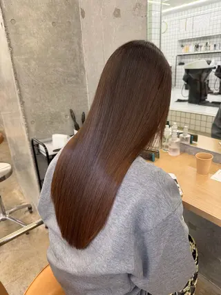 ロング 髪質改善×縮毛矯正× 艶カラー 吉原和磨のヘアスタイル