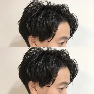 ショート パーマ メンズ 嶋佐 昌大 シマサマオのヘアスタイル